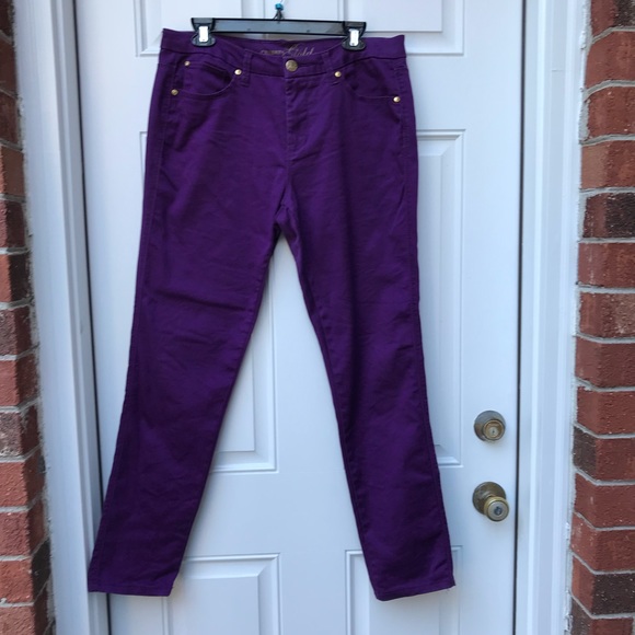 purple khaki pants